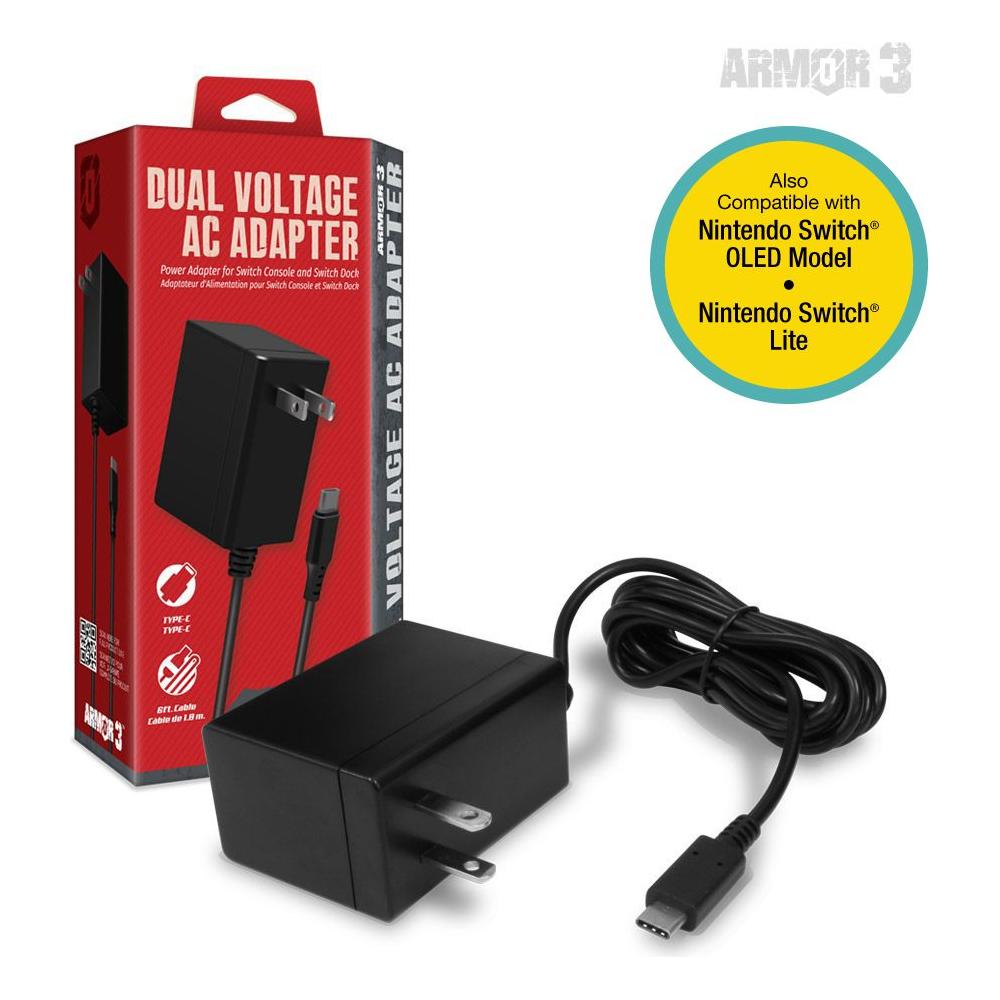Dual Voltage AC Adapter for Nintendo Switch Console and/or Dock (Power Supply) (Charger)