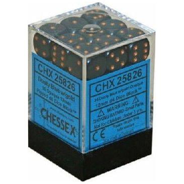 Dice - 36 D6 Piece Opaque Dice Set (Dusty Blue/Copper)