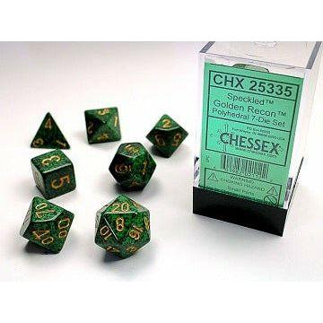 Dice - 7 Piece Speckled Dice Set (Golden Recon)