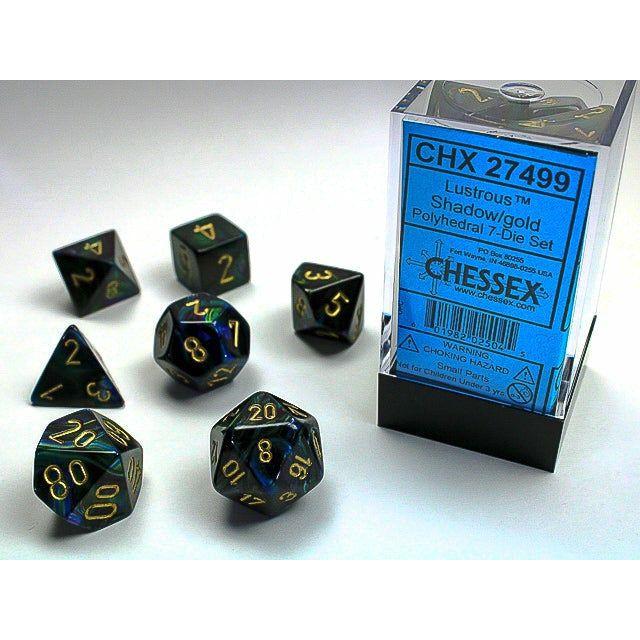 Dice - 7 Piece Lustrous Dice Set (Shadow/Gold)