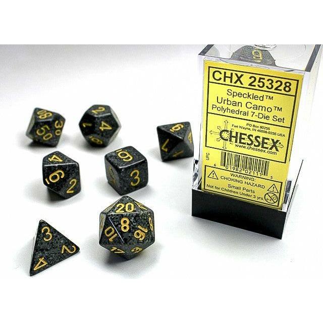 Dice - 7 Piece Speckled Dice Set (Urban Camo)