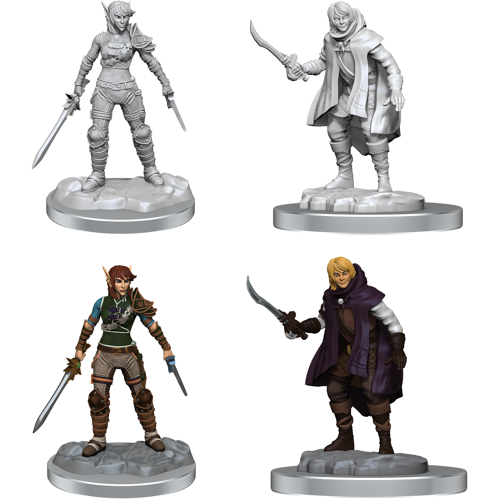 D&D - Minis - Nolzurs Marvelous Miniatures - Elfe Voleur & Demi-Elfe Voleur Protège