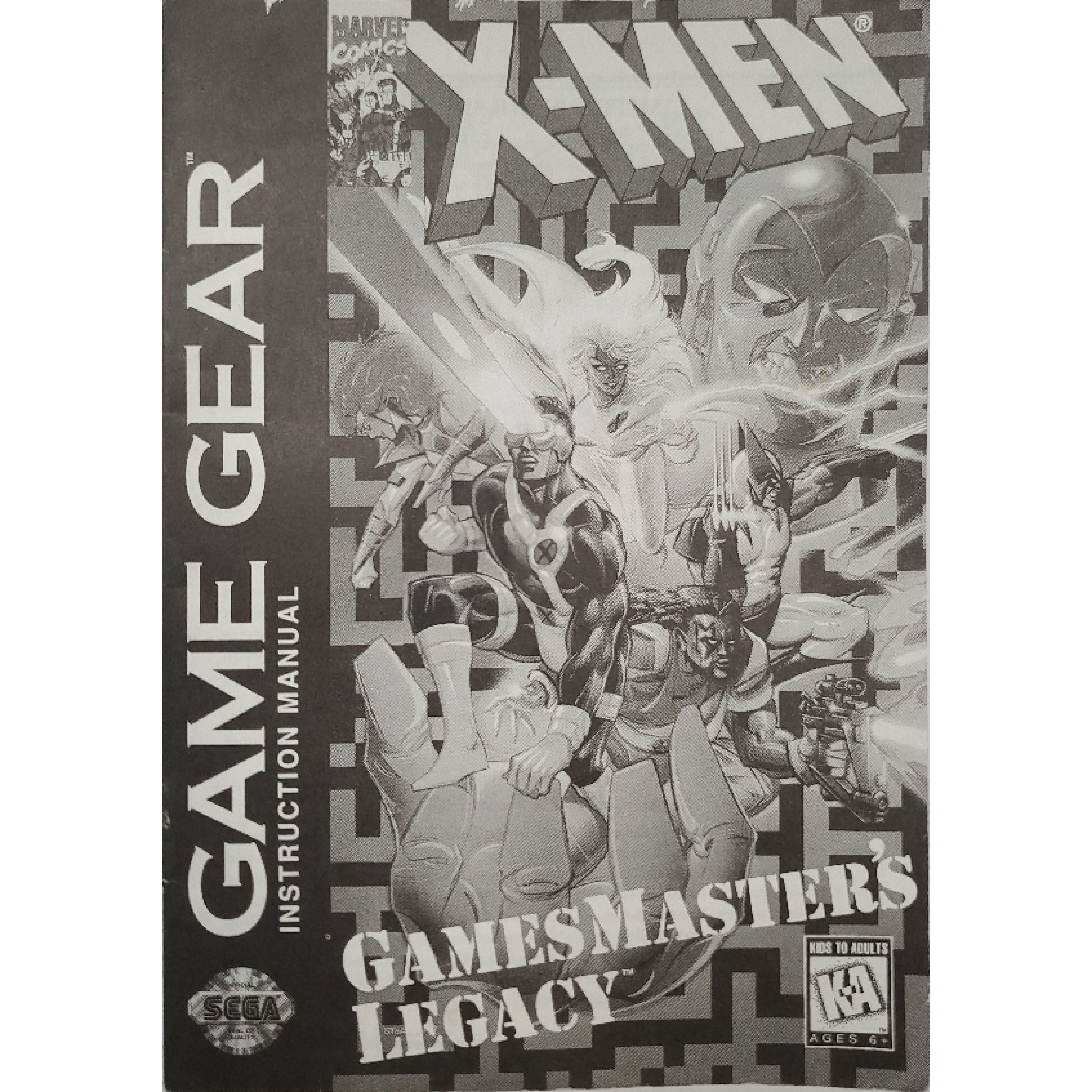 GameGear - X-Men Gamesmaster's Legacy (Monochromatic Manual)