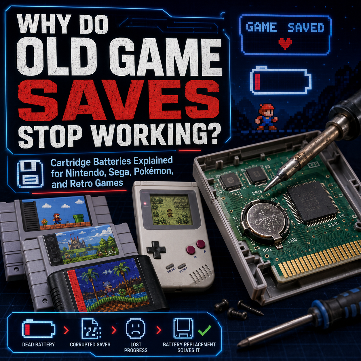 Why Do Old Game Saves Stop Working? Cartridge Batteries Explained for Nintendo, Sega, Pokémon, and Retro Games
