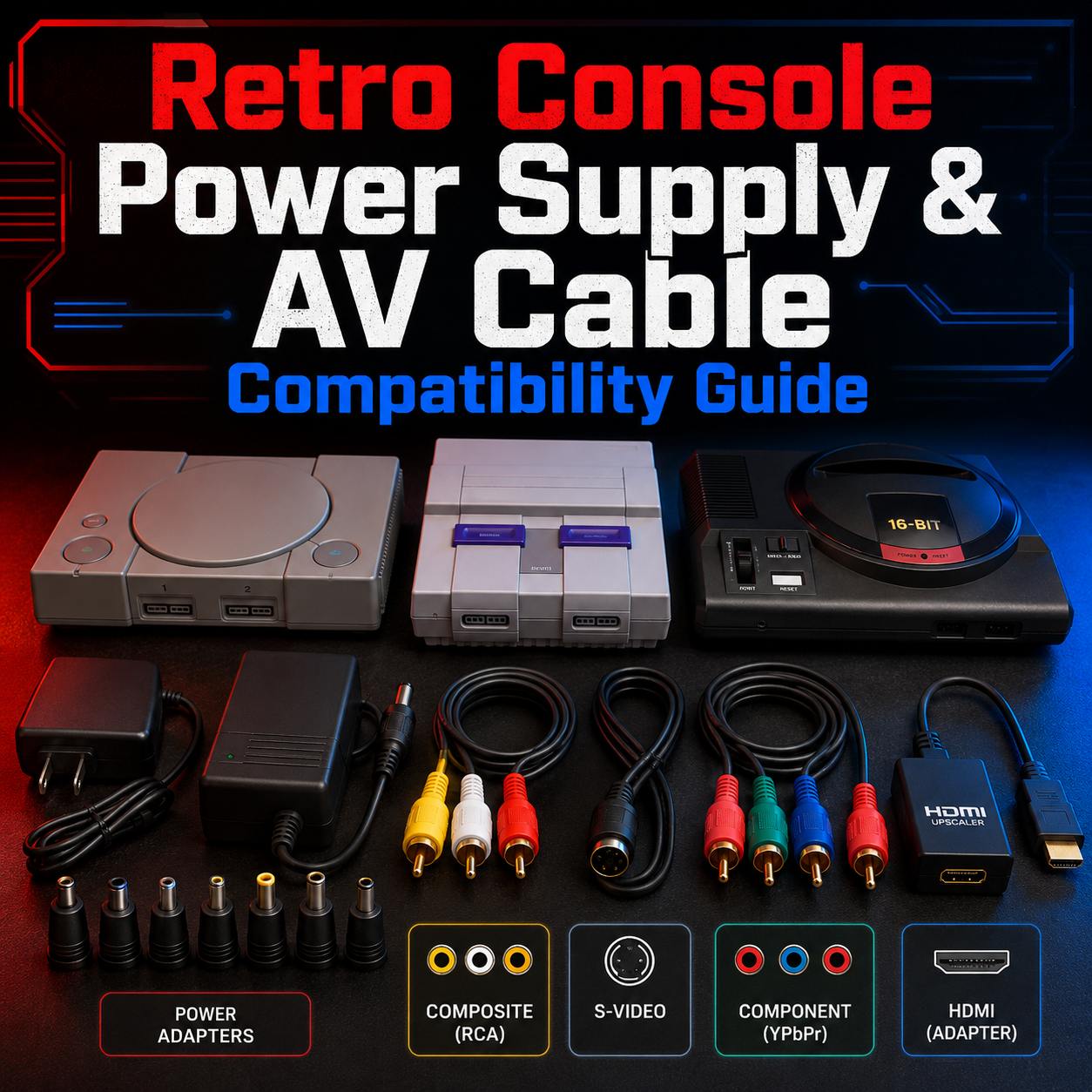 Retro Console Power Supply and AV Cable Compatibility Guide: What Works With What?