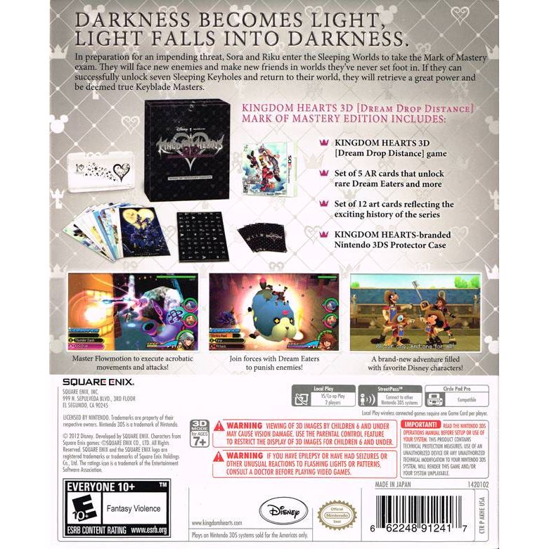 3DS - Kingdom Hearts 3D Dream Drop Distance Mark of Mastery Edition (scellé)