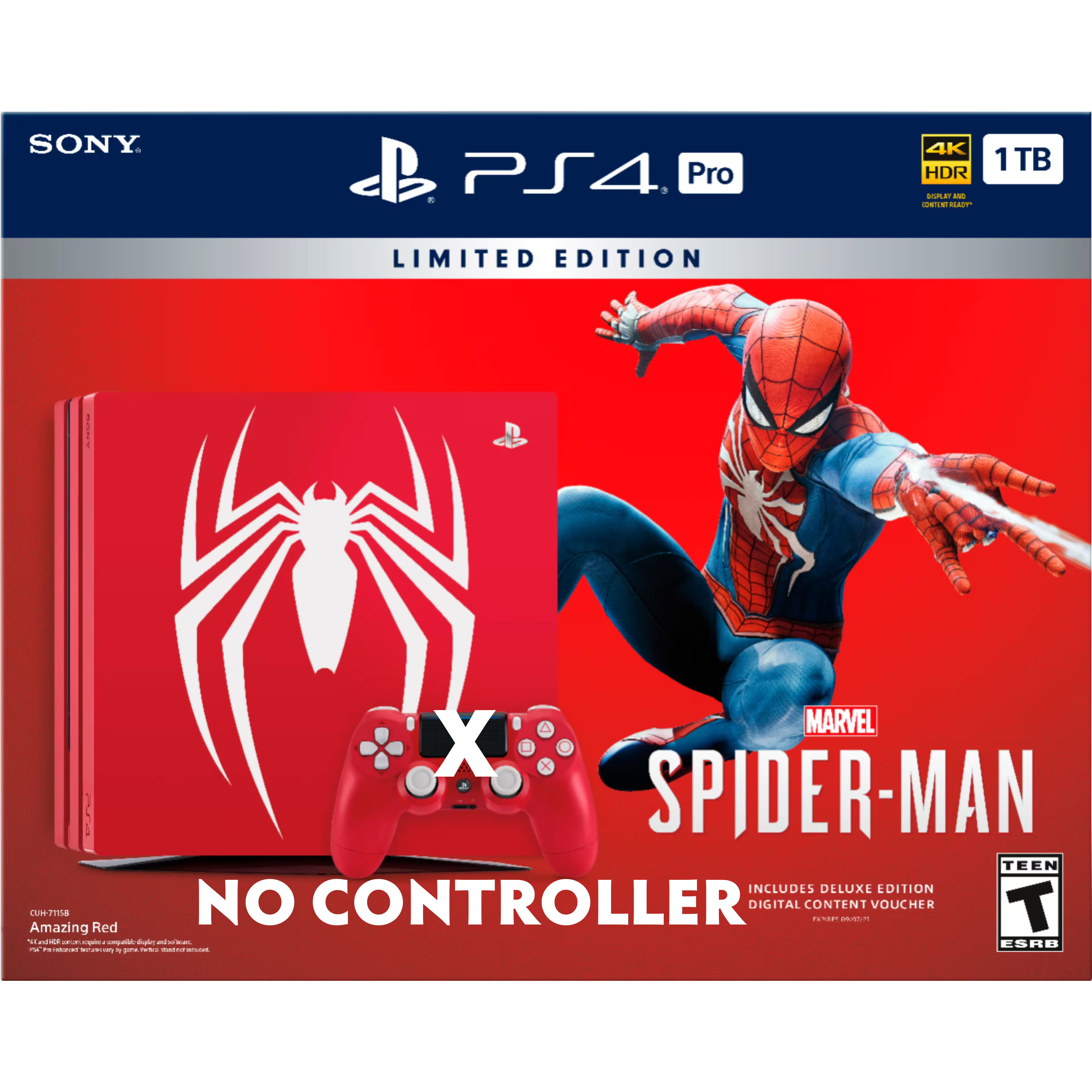 PlayStation 4 Pro System 1TB - Spider-Man Edition In Box / No Controller