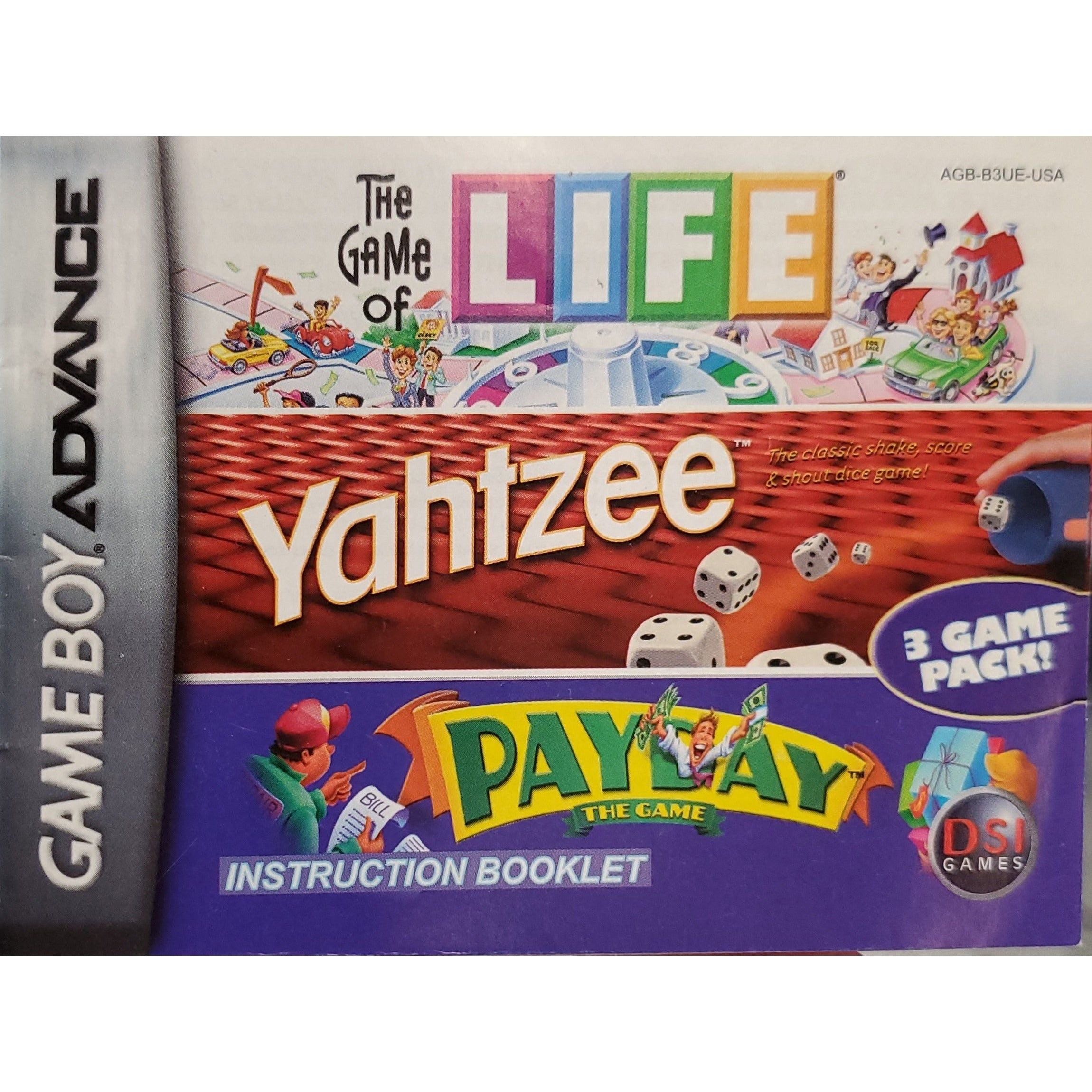 GBA - The Game of Life / Yahtzee / Payday (Manual)