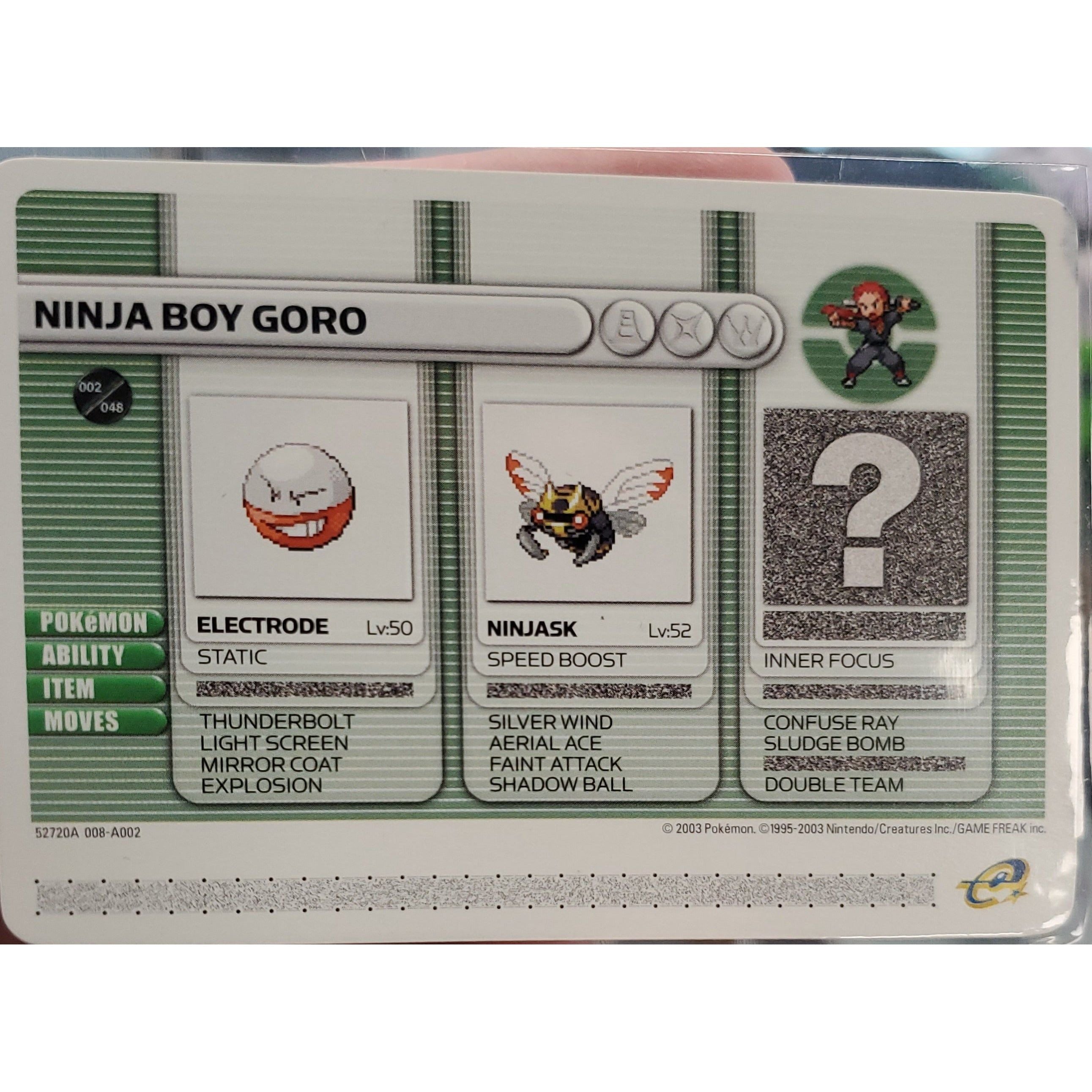 GBA - Pokemon Battle Card - Ninja Boy Goro