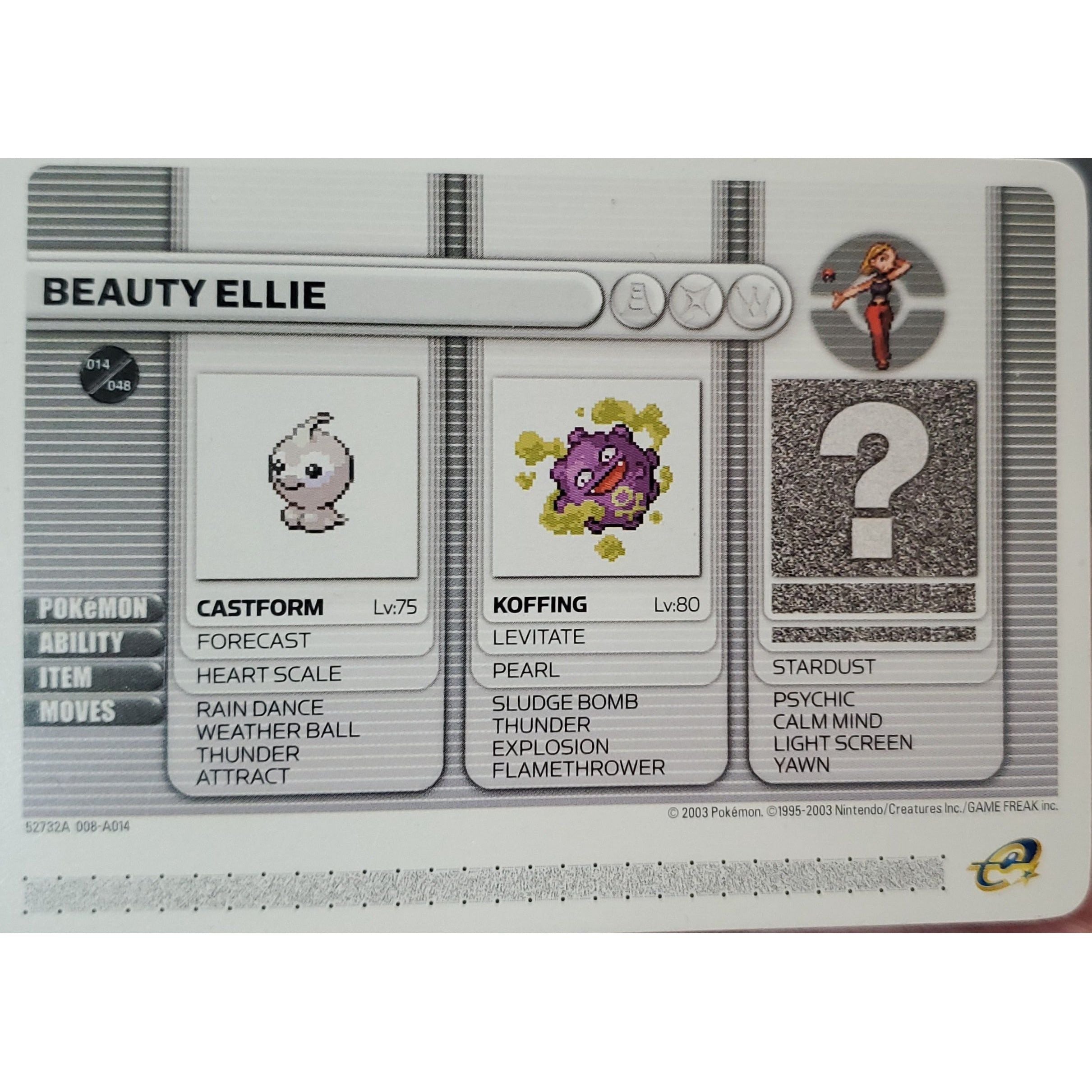 GBA - Carte de Combat Pokémon - Beauty Ellie