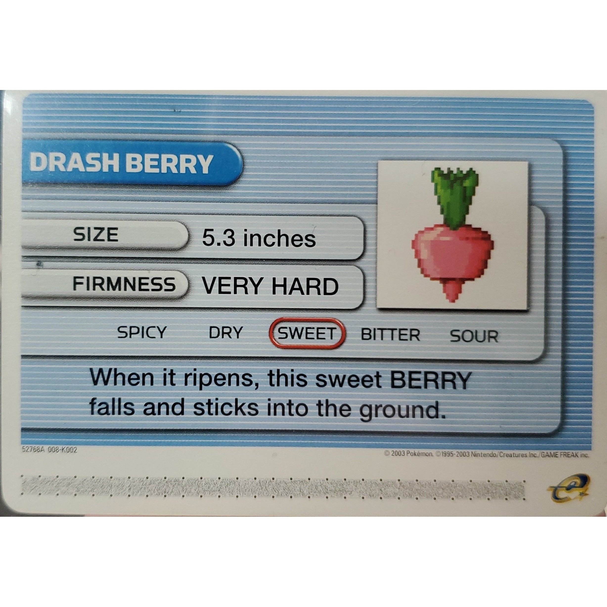 GBA - Carte de Combat Pokémon - Drash Berry