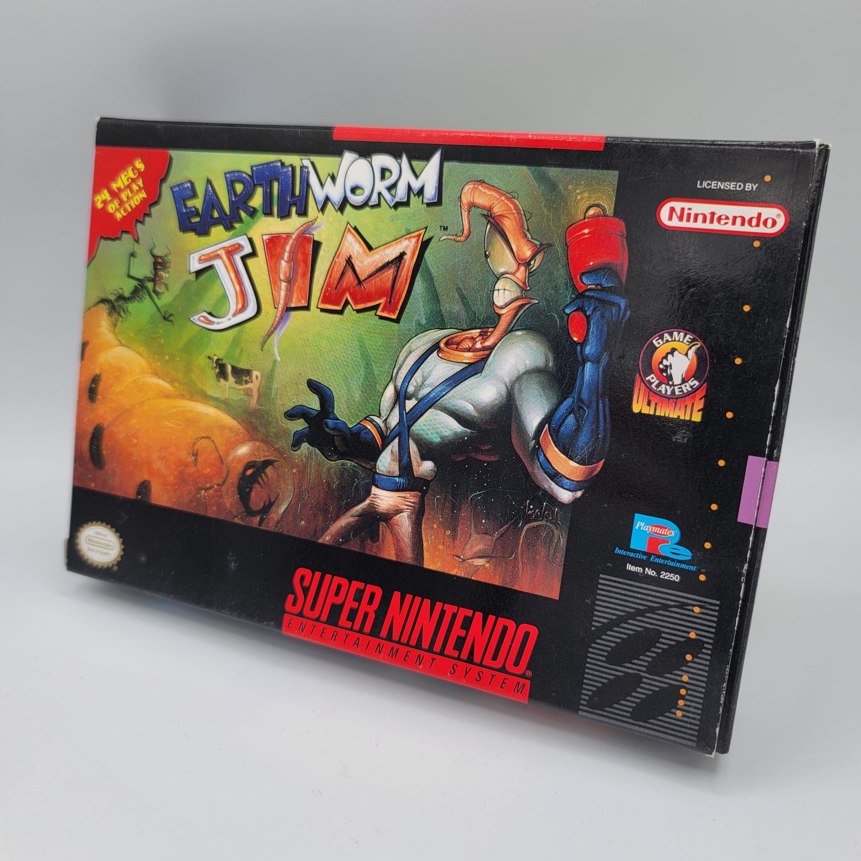 SNES - Earthworm Jim (Complete in Box / A+ / With Manual & Poster)