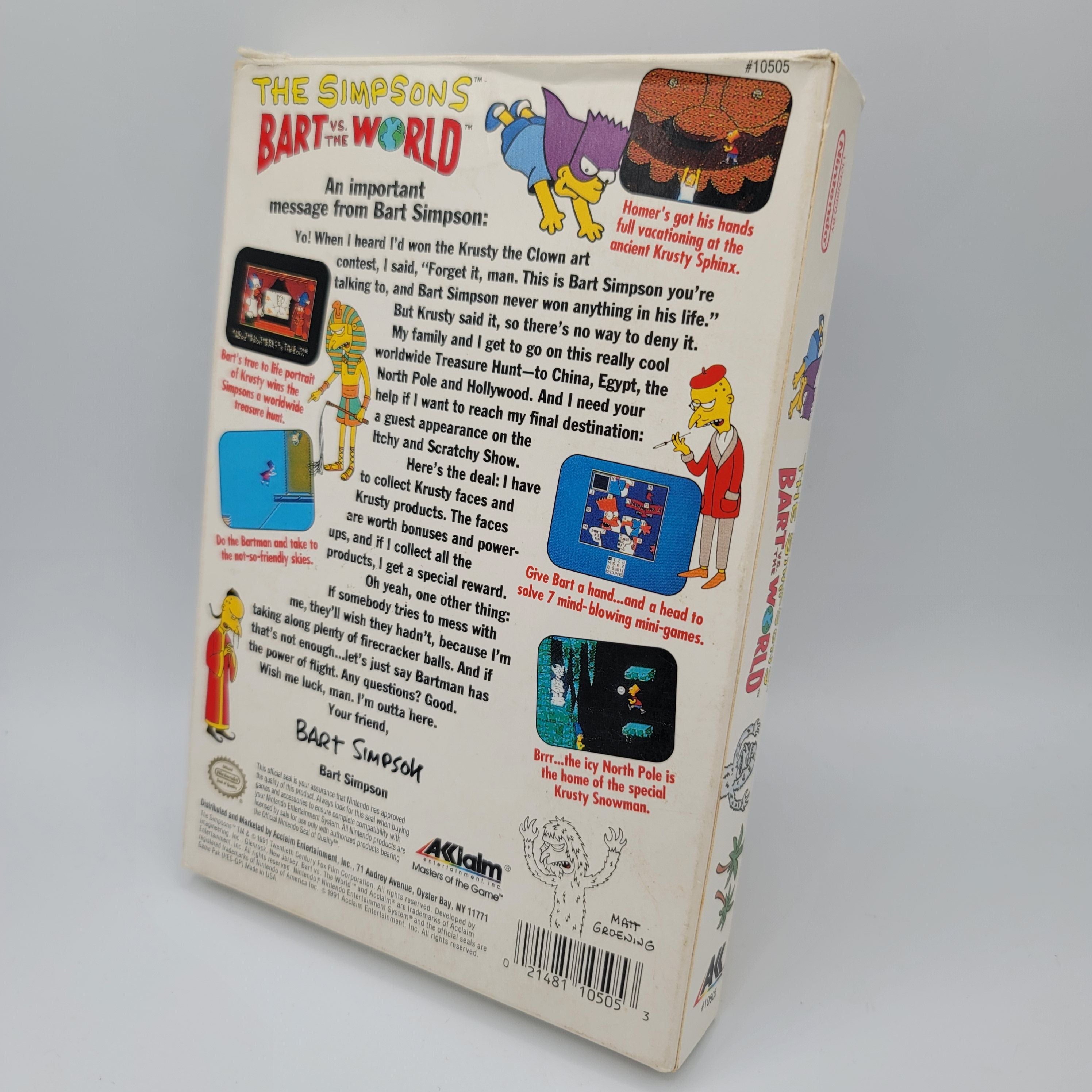 NES - The Simpsons Bart vs the World (Complete in Box / A / With Manual)