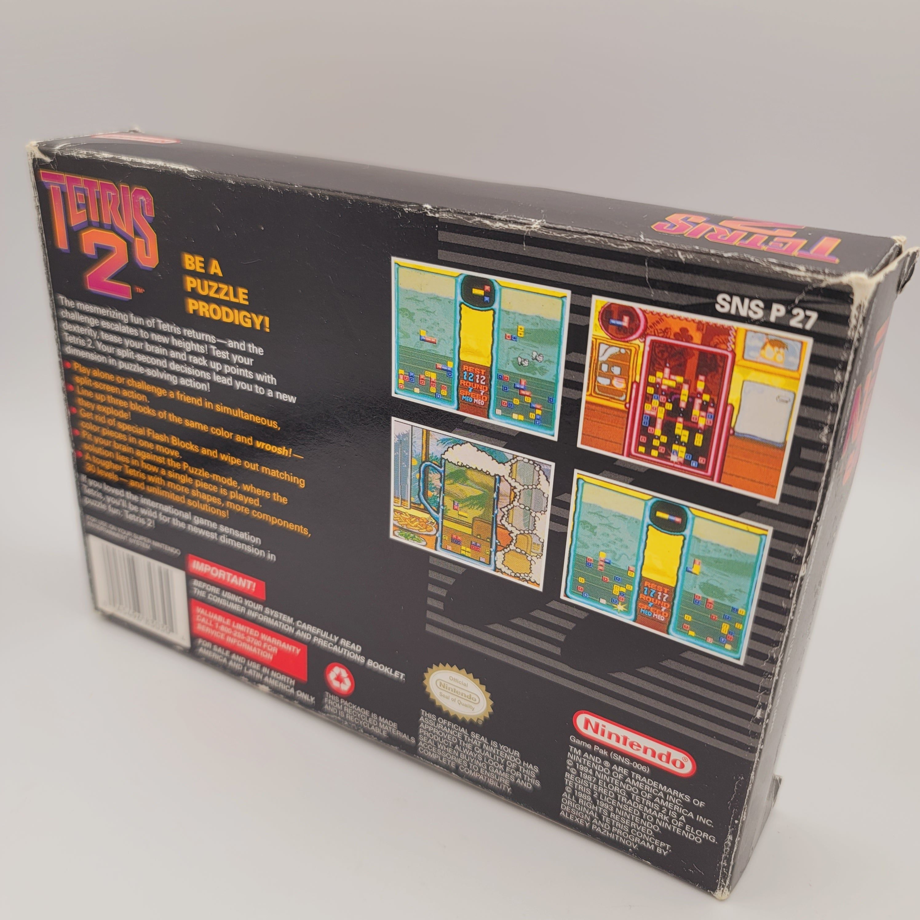 SNES - Tetris 2 (Complete in Box / B+ / With Manual)
