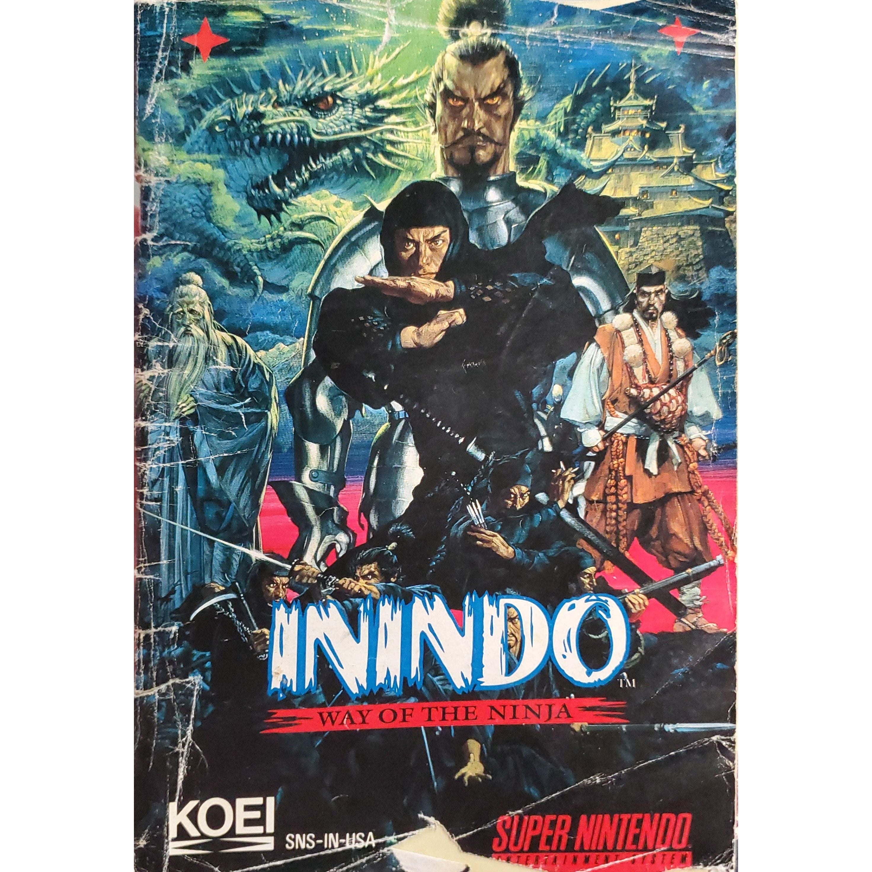 SNES - Inindo Way Of The Samurai (Manual/Worn)