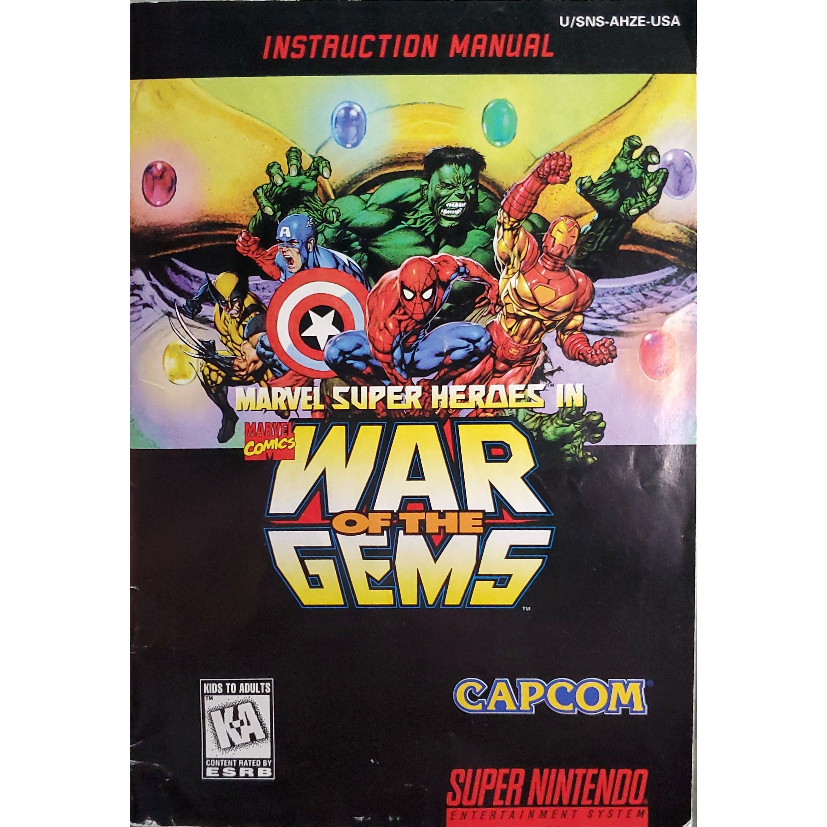 SNES - Marvel Super Heroes in War of the Gems (Manual)