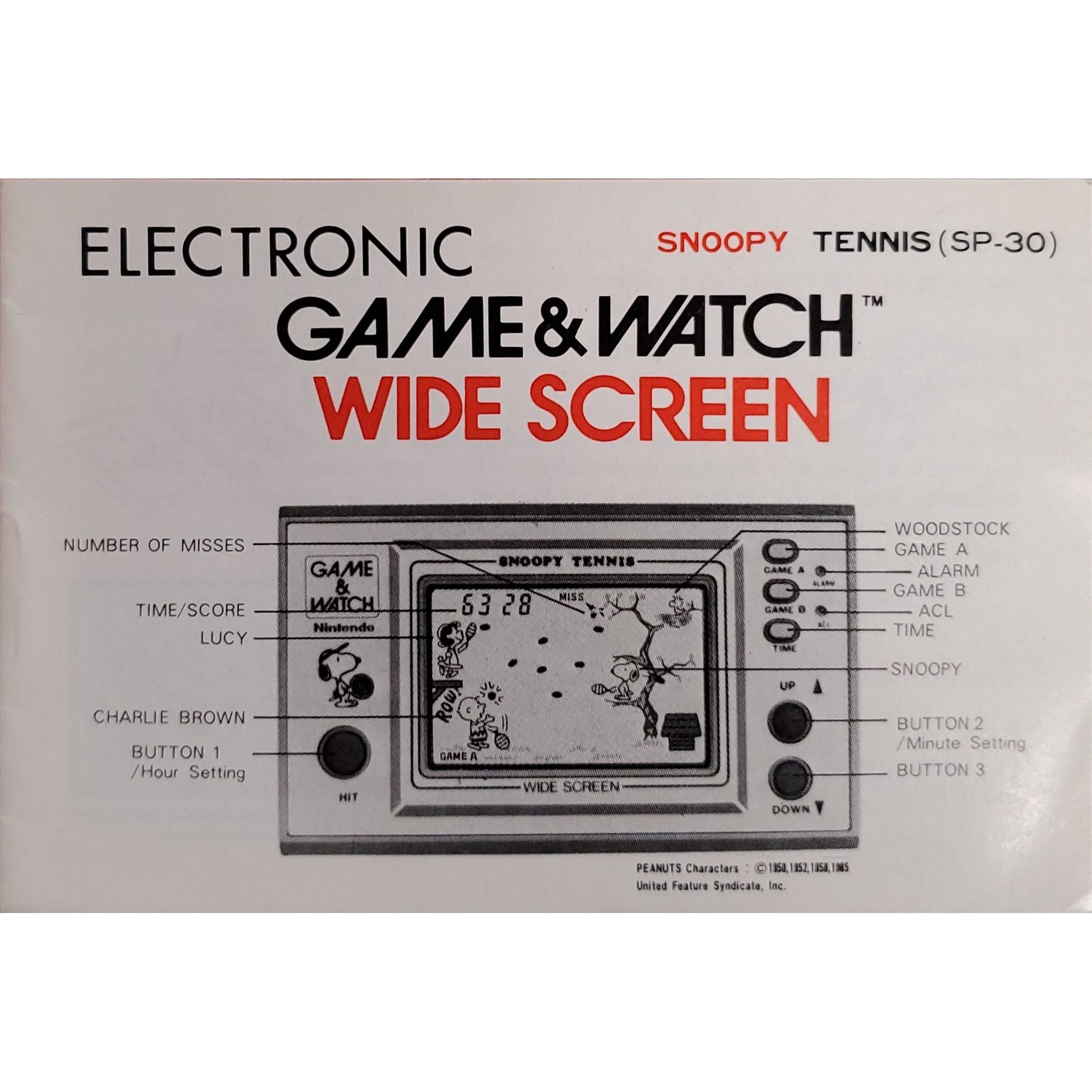 Game & Watch - Snoopy Tennis (Manual) (SP-30)