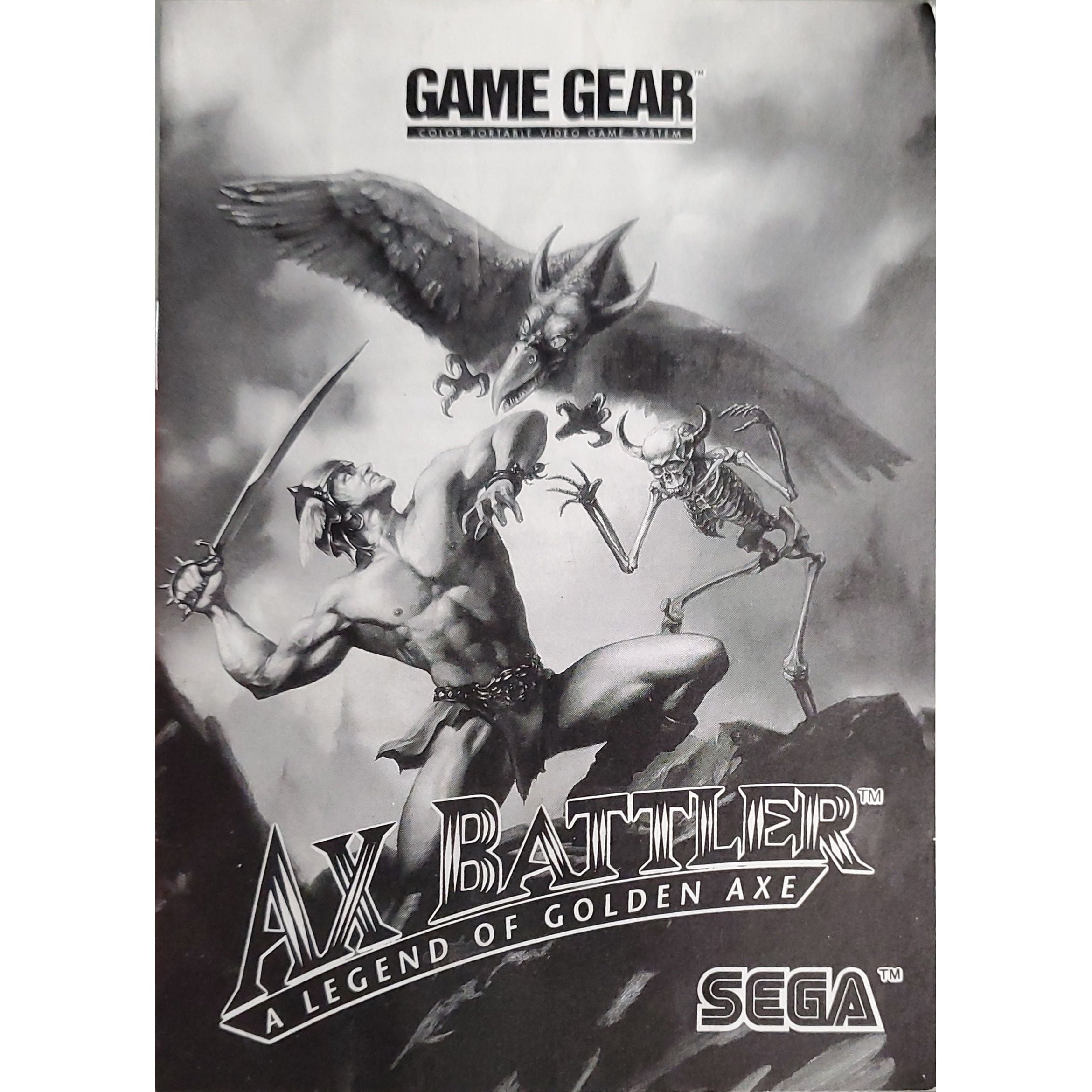 GameGear - Ax Battler A Legend of Golden Axe (Monochromatic Manual)