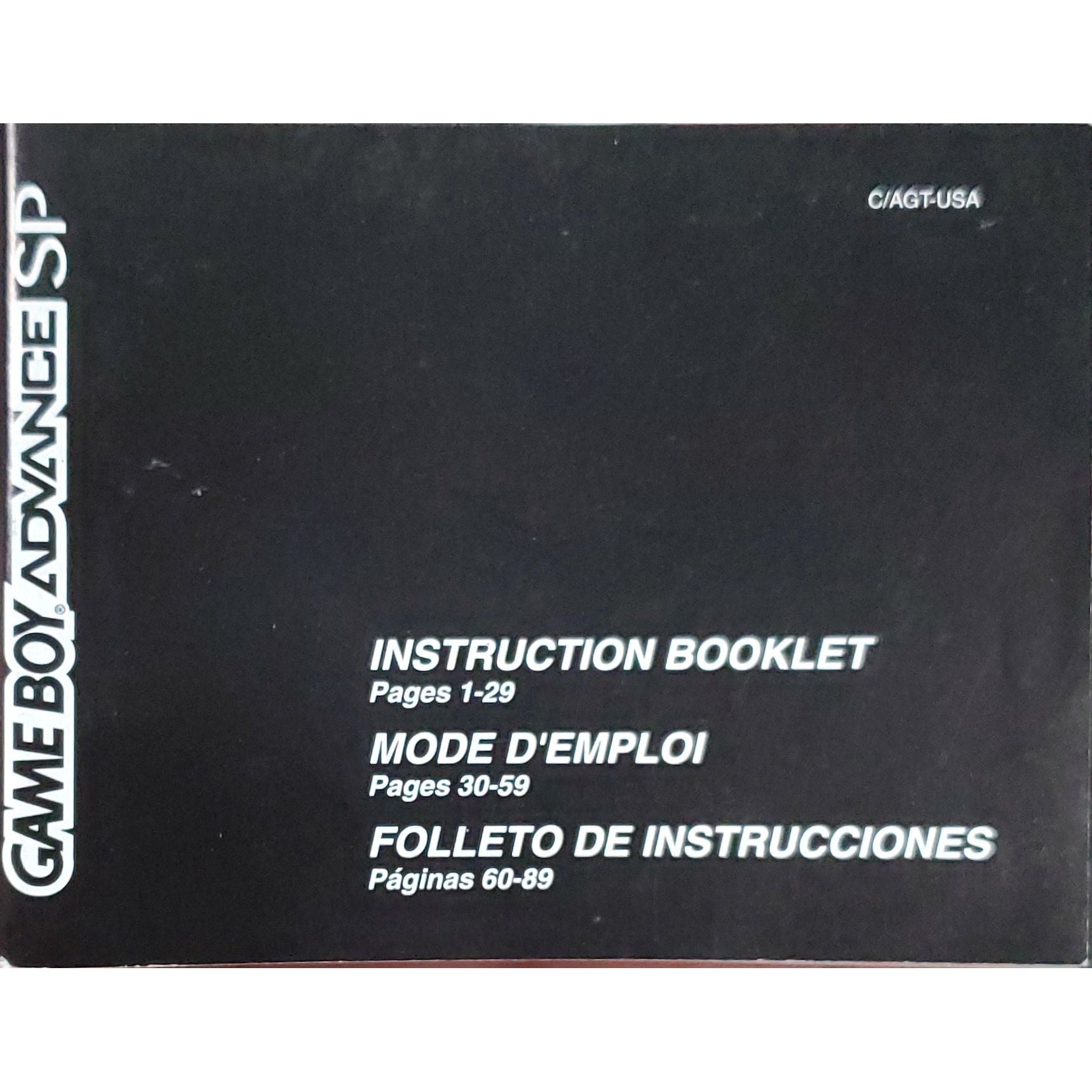 Nintendo Gameboy Advance SP Instruction Manual