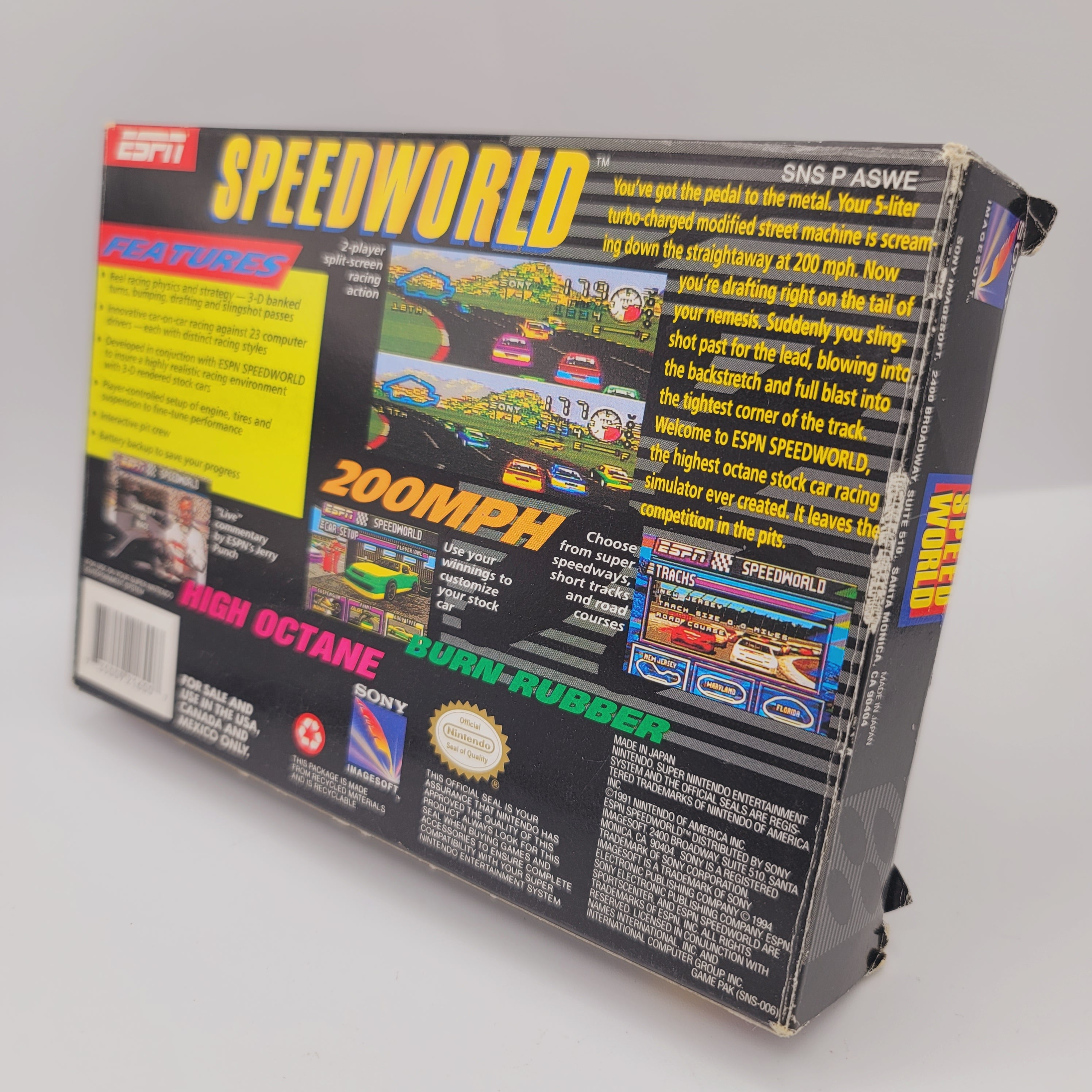 SNES - ESPN SpeedWorld (Complete in Box / A- / With Manual)