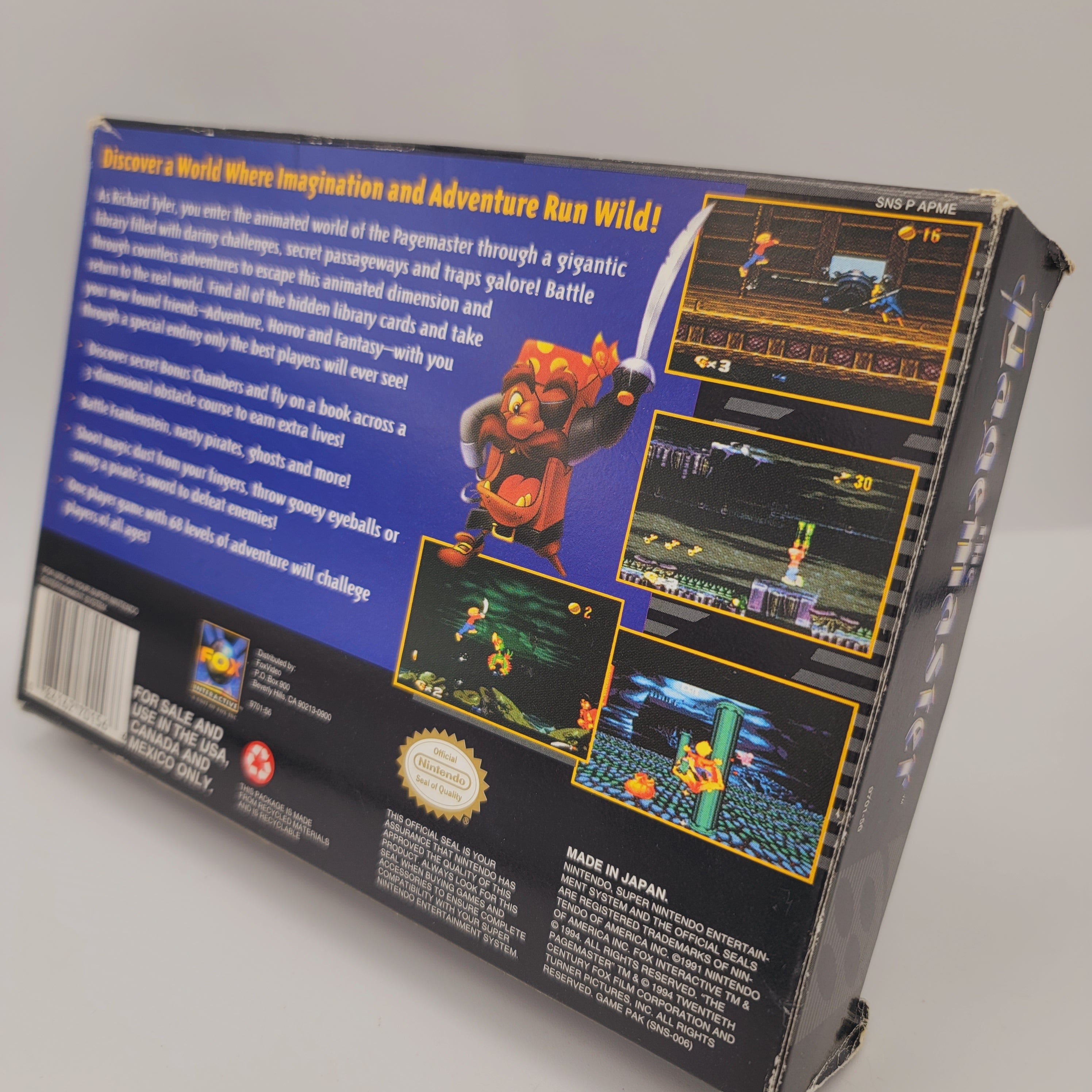 SNES - The Pagemaster (Complete in Box / C+ / With Manual)