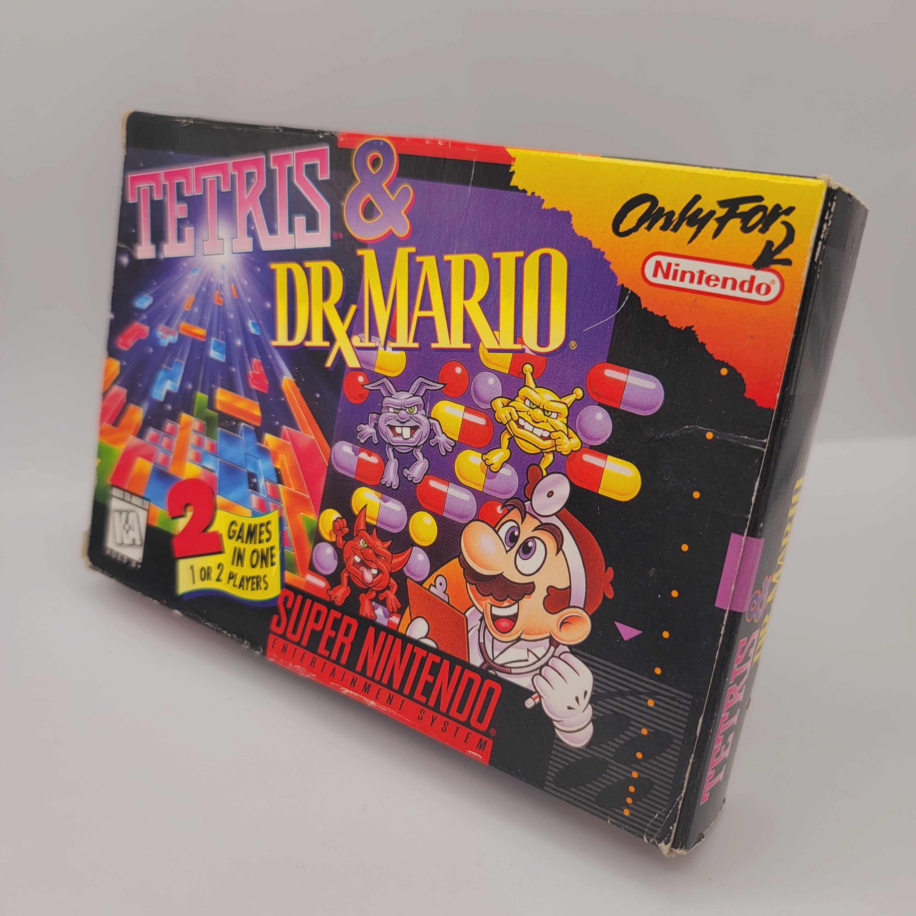 SNES - Tetris & Dr. Mario (Complete in Box / B+ / With Manual)