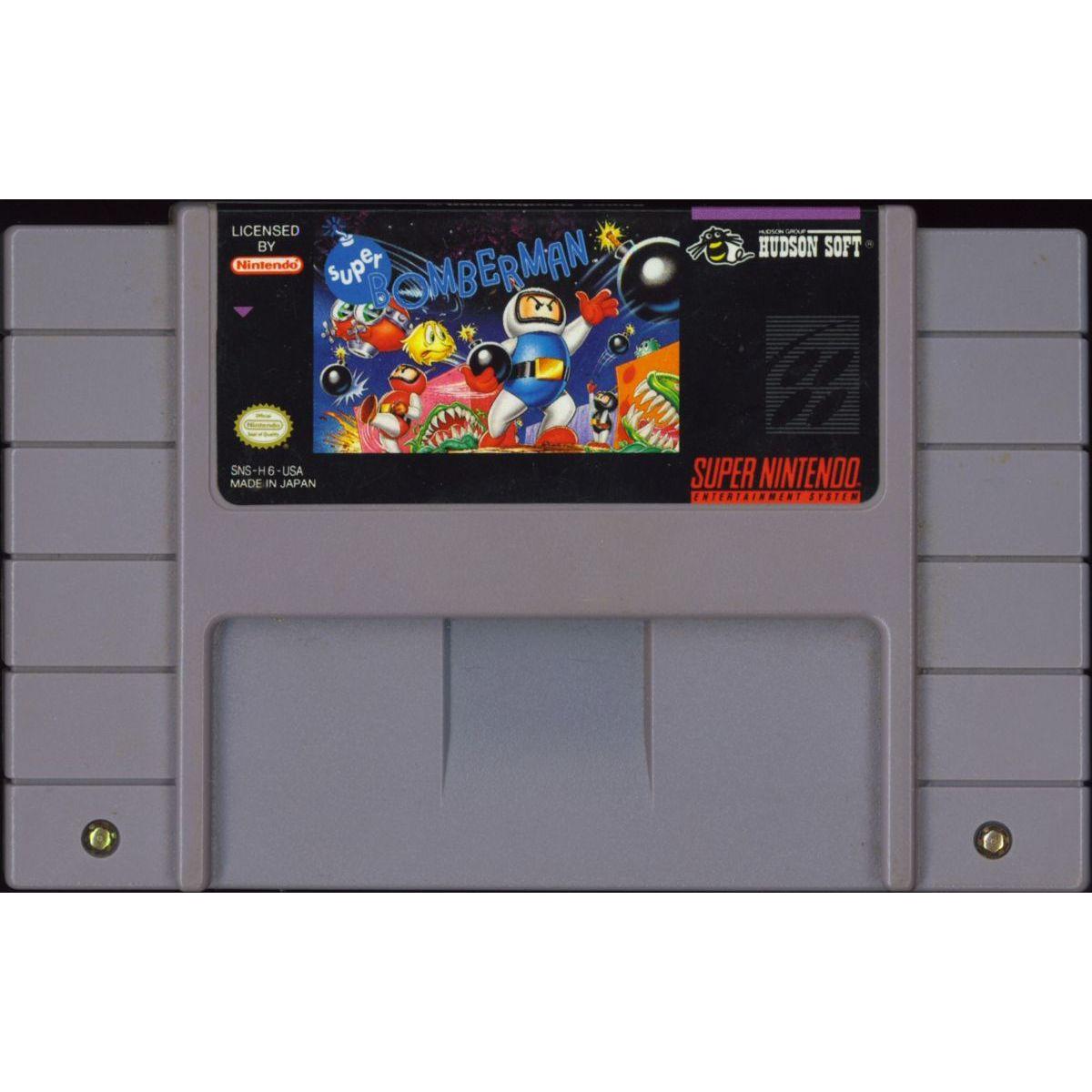 SNES - Super Bomberman (cartouche uniquement / étiquette brute)