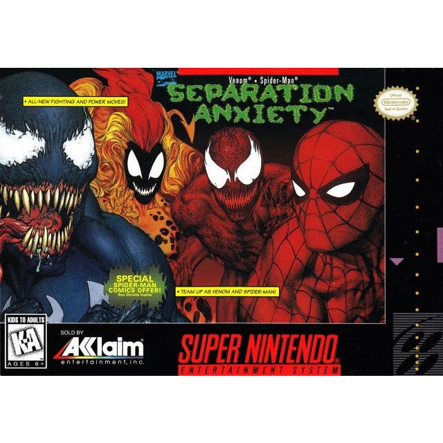 SNES - Anxiété de séparation de Spider-Man (complet en boîte)