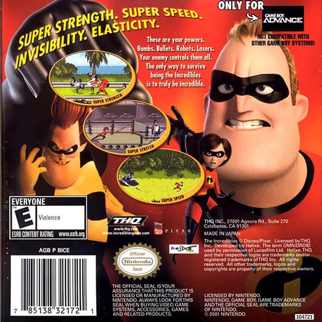 GBA - The Incredibles (Complete in Box / A- / With Manual)
