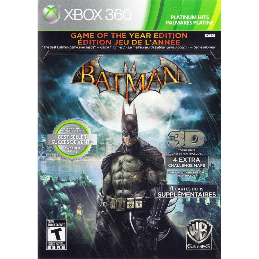 XBOX 360 - Édition Jeu de l'année Batman Arkham Asylum