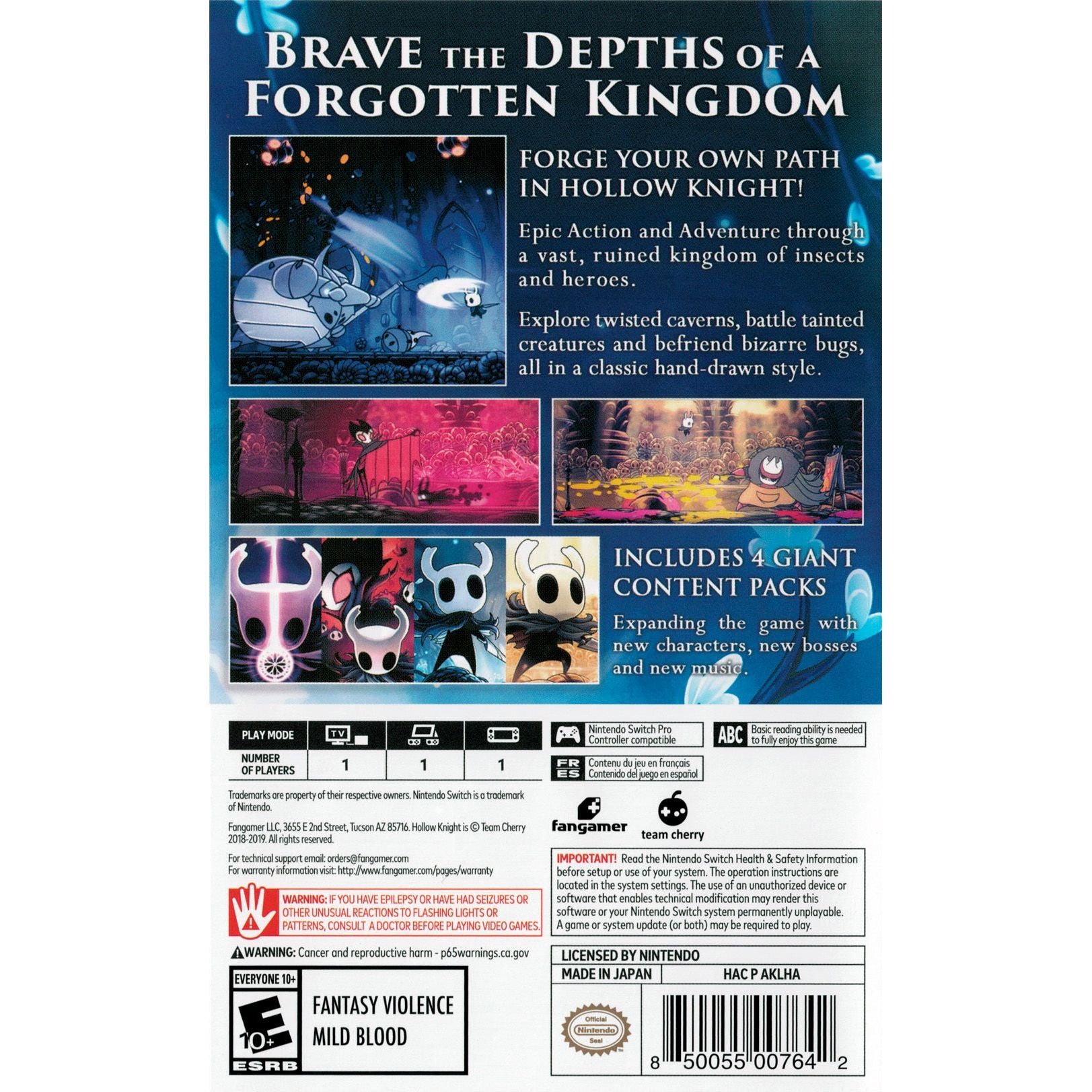 Switch - Hollow Knight (In Case / With Map & Manual)