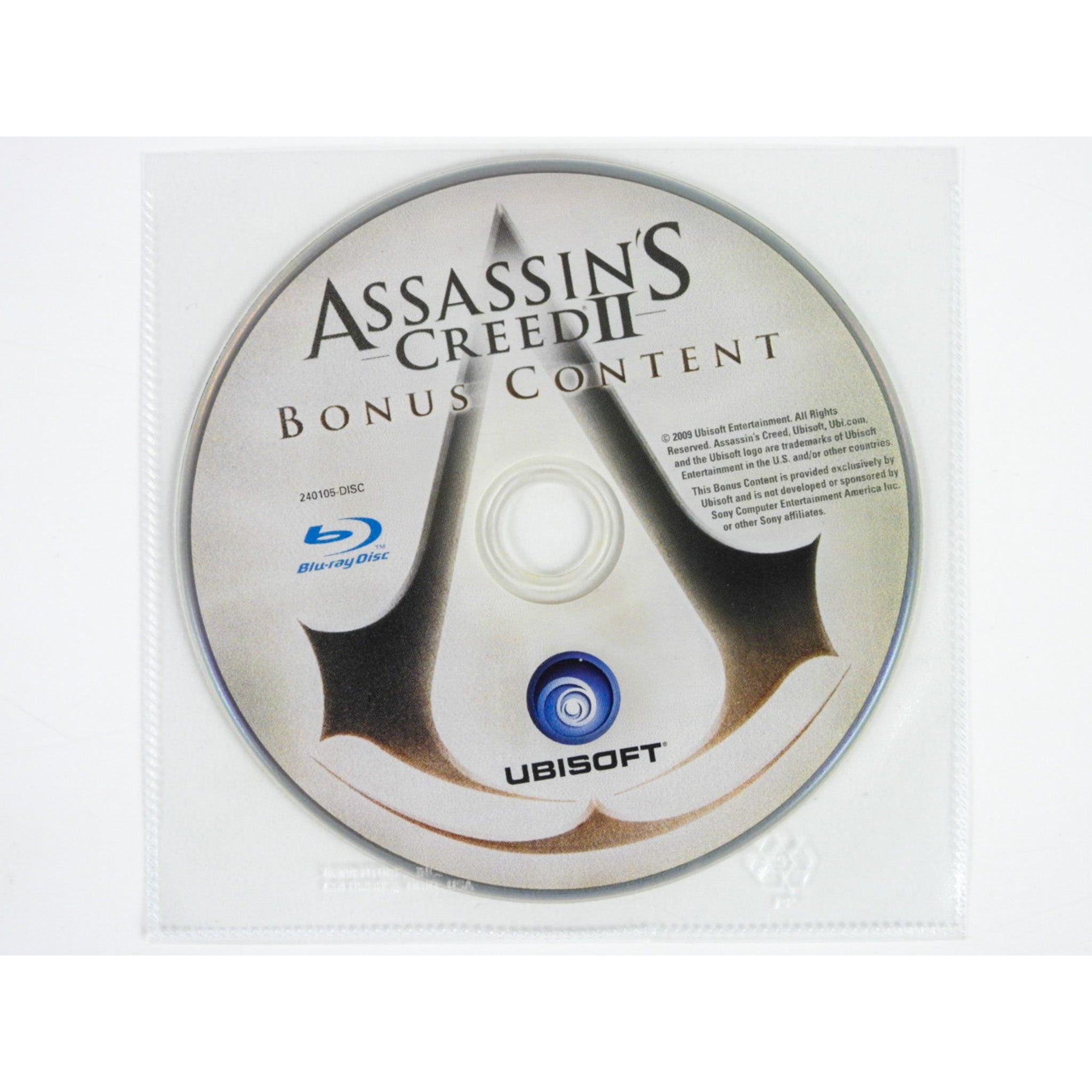 Assassin's Creed II Bonus Content Bluray