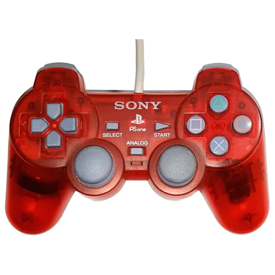 Sony Branded PlayStation 1 Dual Analog Controller - Clear Red