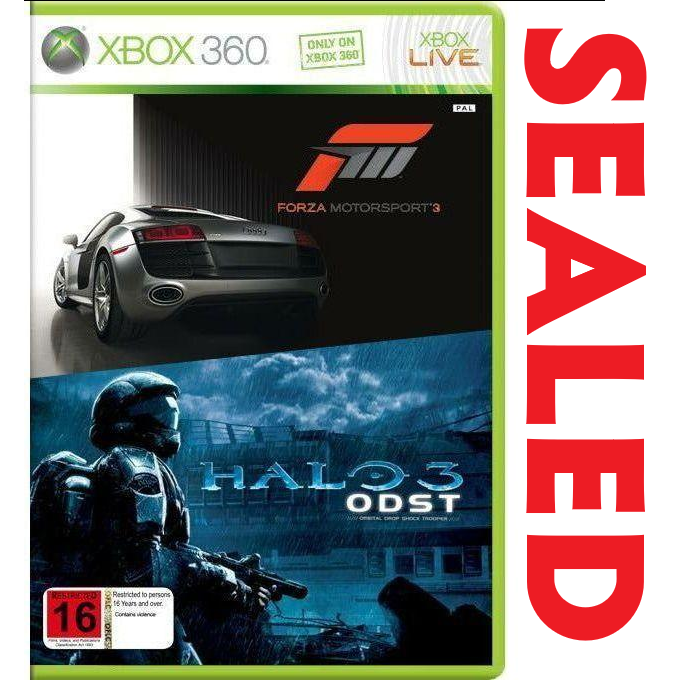 XBOX 360 - Forza Motorsport 3 / Halo 3 ODST (SEALED)