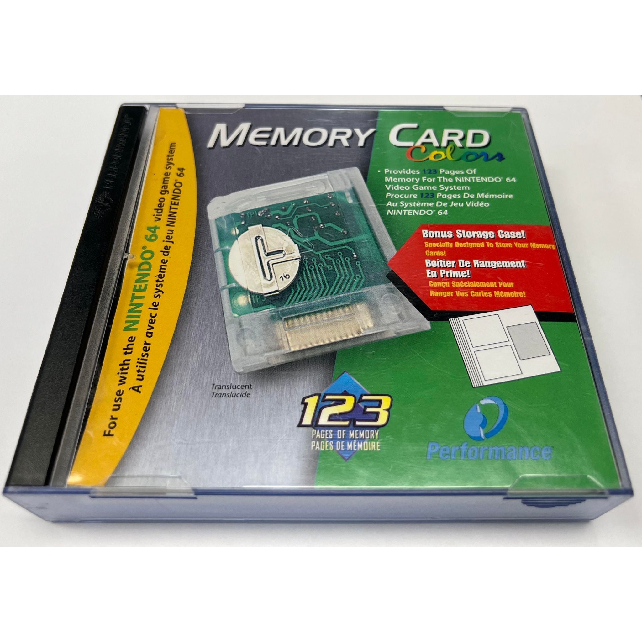 Performance Nintendo 64 (N64) Memory Card Colors Case