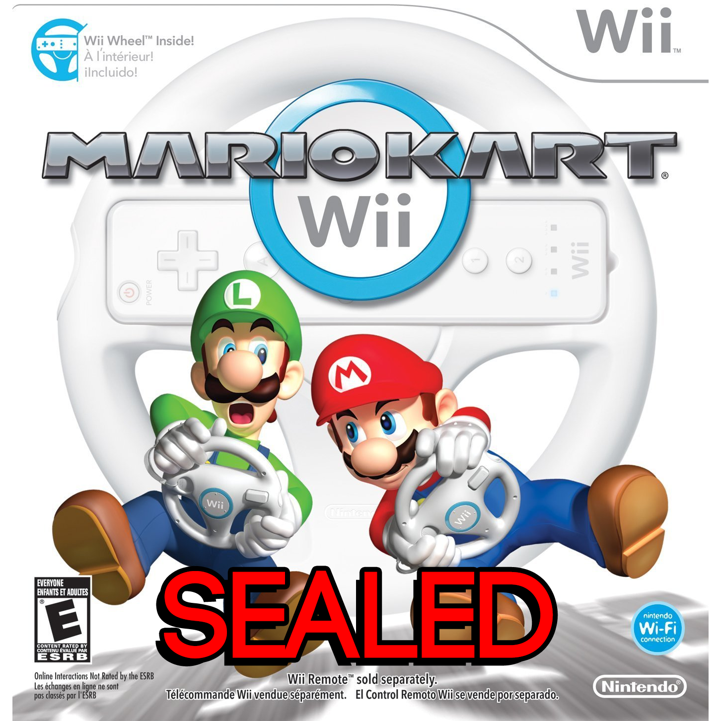 WII - Mario Kart Wii + Wii Wheel! (Sealed)