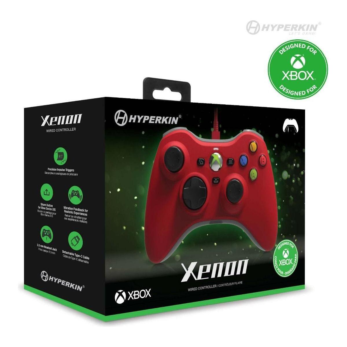 Manette filaire Xenon pour Xbox One / Series X (Rouge)