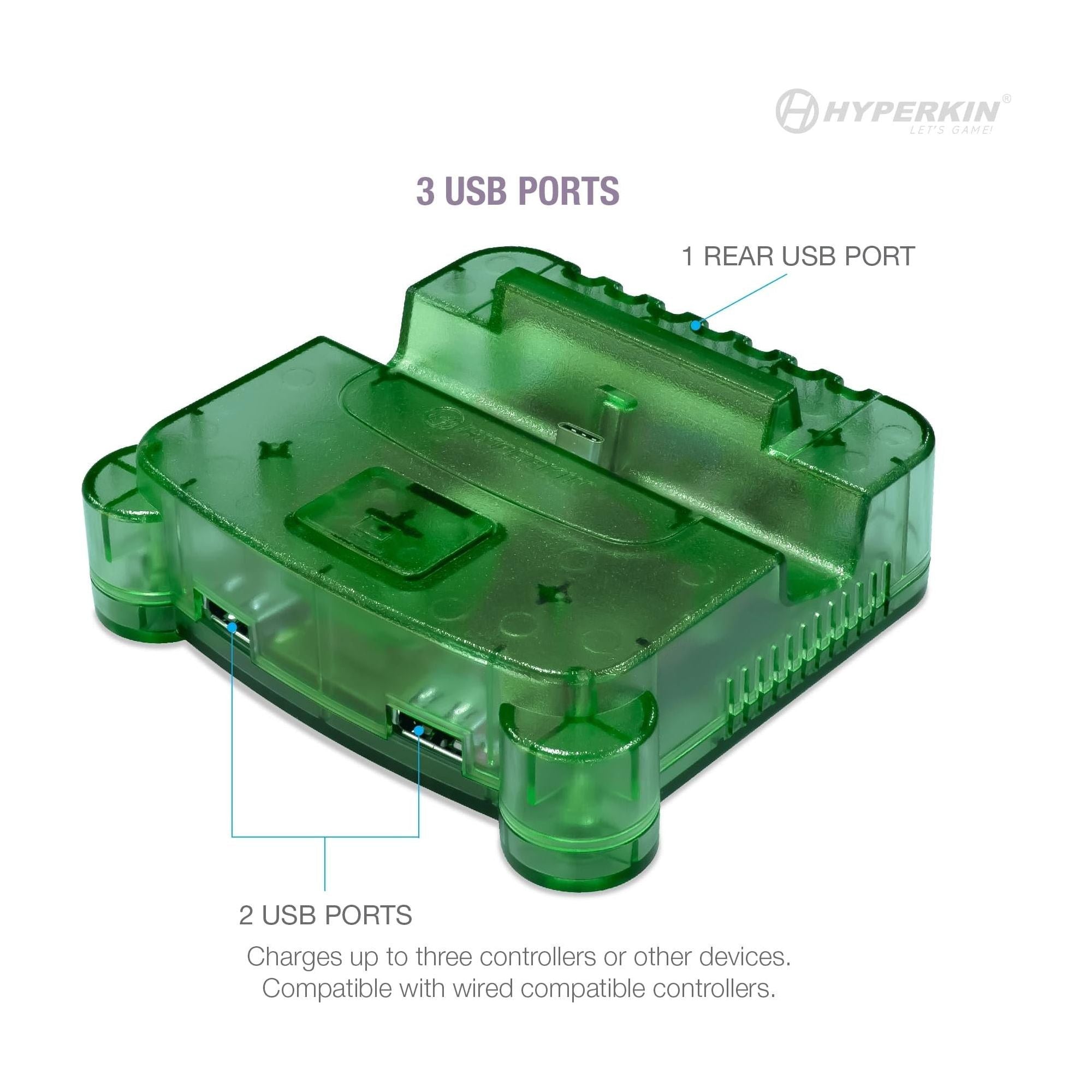 Station d'accueil pour console RetroN S64 pour Nintendo Switch (vert citron)