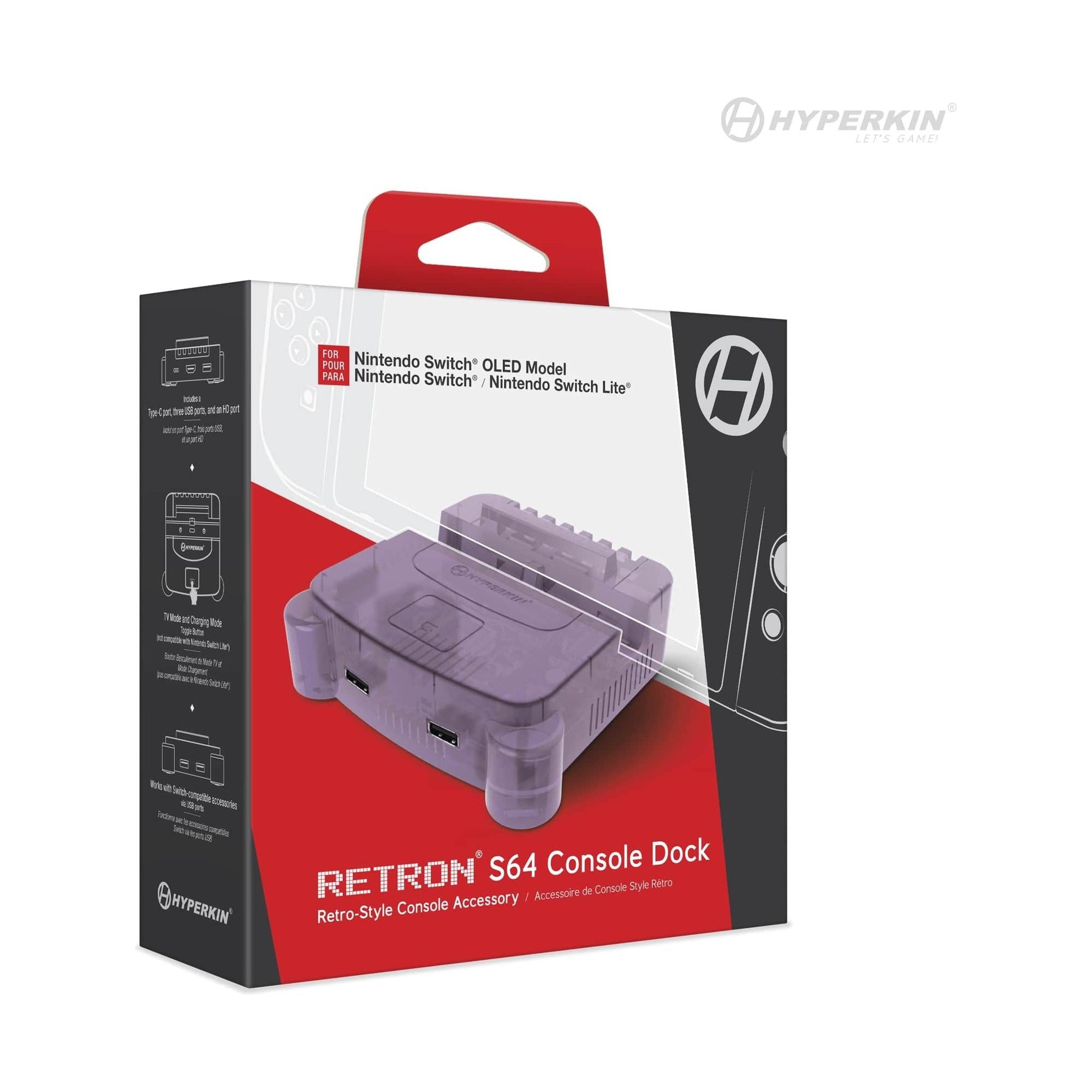 Station d'accueil pour console RetroN S64 pour Nintendo Switch (violet)