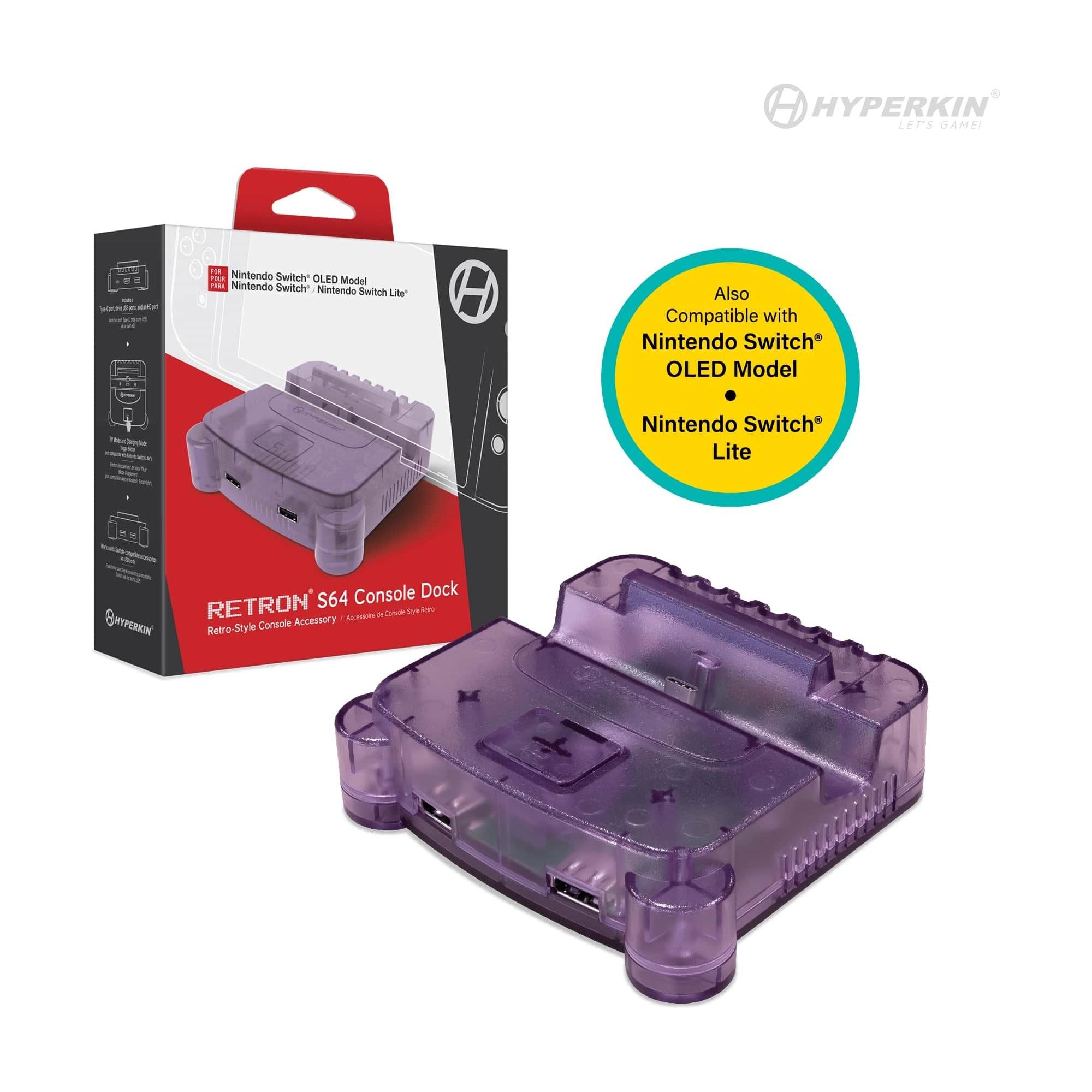 Station d'accueil pour console RetroN S64 pour Nintendo Switch (violet)