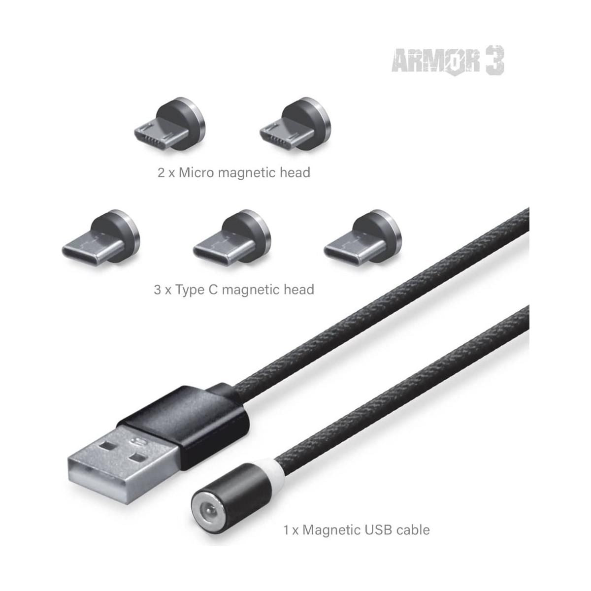 Jeu de câbles de charge magnétiques universels pour type C/Micro