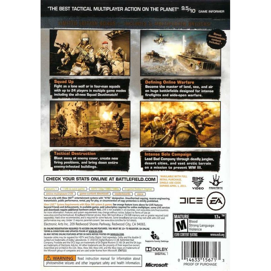 XBOX 360 - Battlefield Bad Company 2