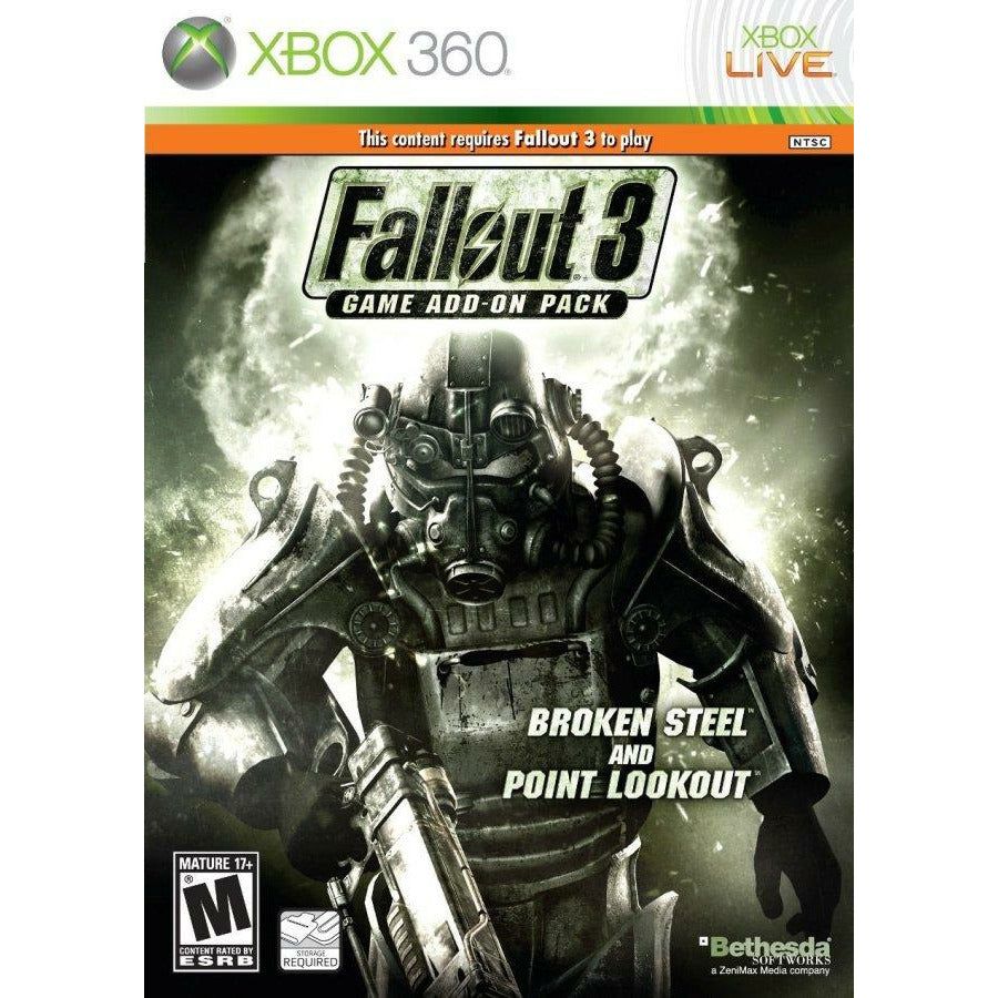 XBOX 360 - Fallout 3 Game Add On Pack - Broken Steel and Point Lookout