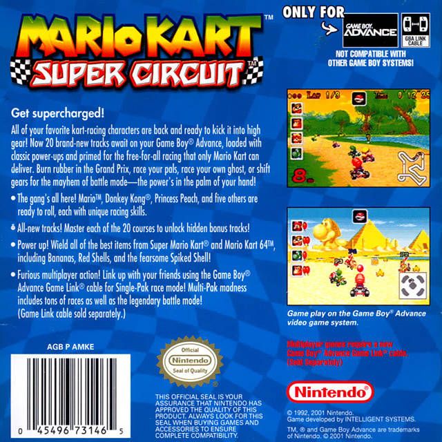 GBA - Mario Kart Super Circuit (cartouche uniquement)