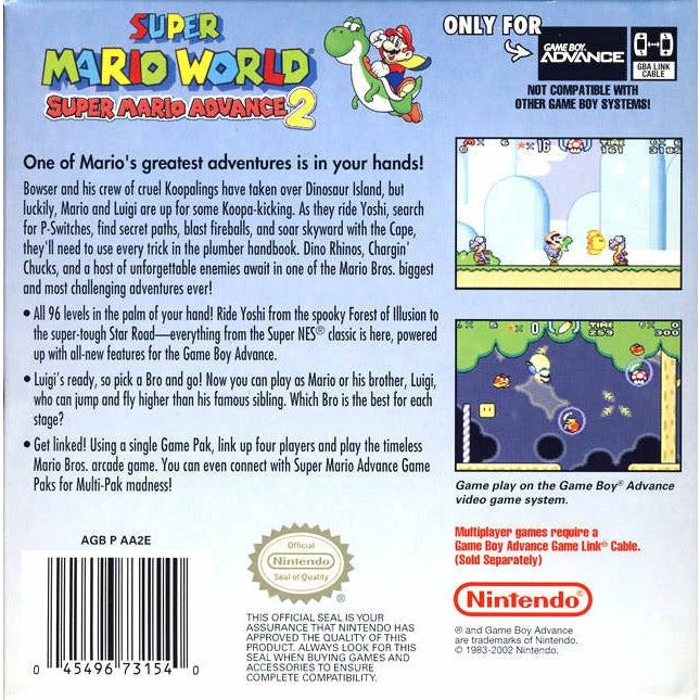 GBA - Super Mario Advance 2 Super Mario World (Cartridge Only)