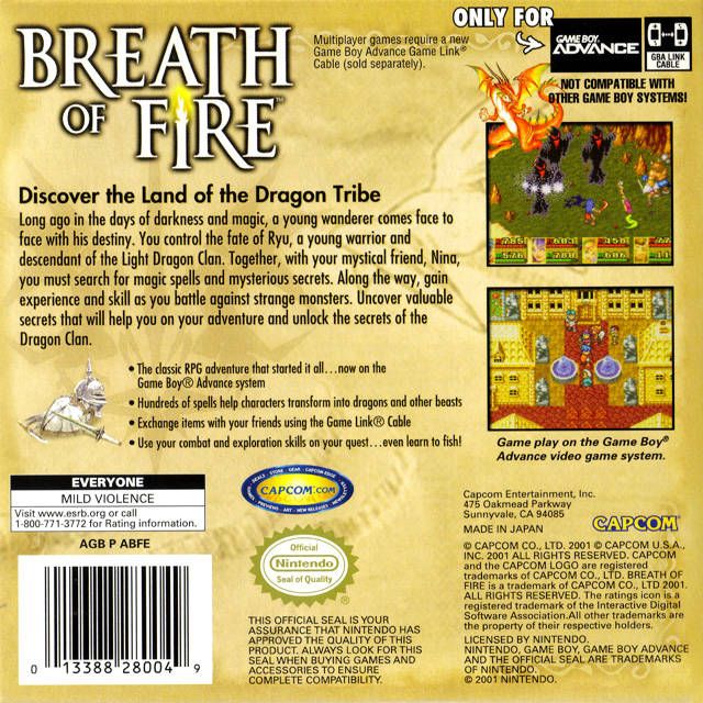 GBA - Breath of Fire (Cartridge Only)