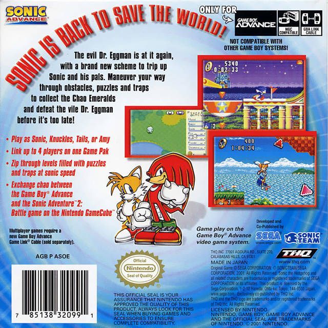 GBA - Sonic Advance (cartouche uniquement)