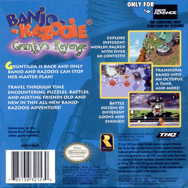 GBA - Banjo-Kazooie Grunty's Revenge (Cartridge Only)