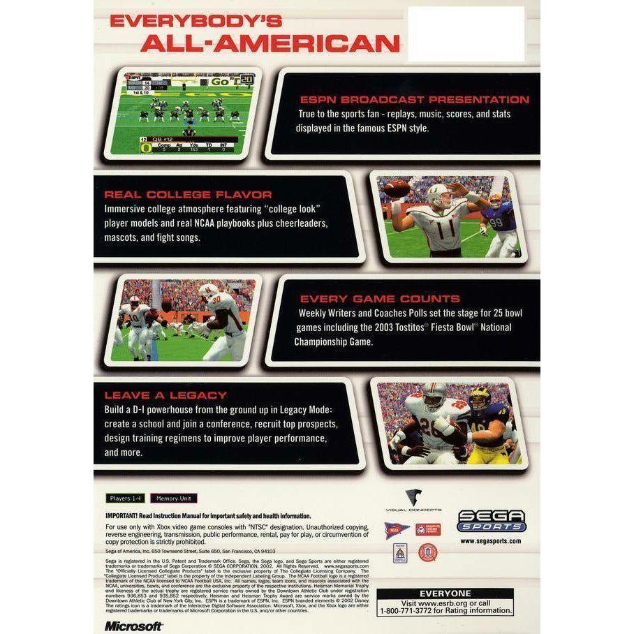 Xbox - NCAA College Football 2K3