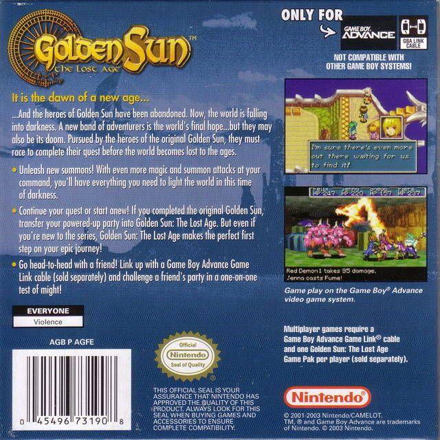 GBA - Golden Sun The Lost Age (Cartridge Only)